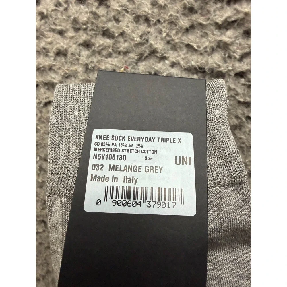 NWT Ermenegildo Zegna Everyday Triple X Knee Sock Melange Grey One Size Unisex